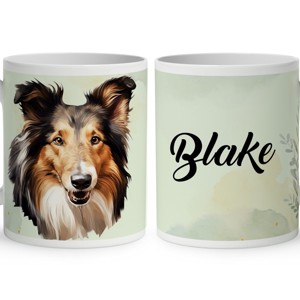 Névvel kérhető - Skót juhászkutya portré mintás bögre, Otthon & Életmód, Konyhafelszerelés, tálalás, Tálalás, Bögre & Csésze, , MESKA