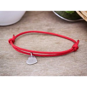 Gravírozható szív medálos vörös paracord karkötő, Ékszer, Karkötő, Névre szóló karkötő, , MESKA