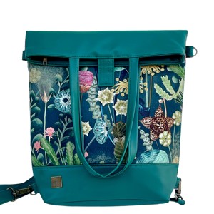 SuziartBag Zöld virágos vászon 3in1 hátizsák - Meska.hu