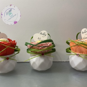 Mini kaspós ferrero roscher -es virág - otthon & életmód - dekoráció - dísztárgy - Meska.hu