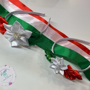 Nemzeti színű kitűzők és hajpántok - ruha & divat - hajdísz & hajcsat - hajgumi - Meska.hu