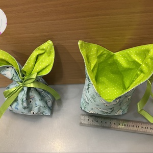 Nyuszifüles húsvéti ajándéktartó - ünnepi díszek, dekorációk - húsvéti díszek és dekorációk - húsvéti ajándékátadó - Meska.hu