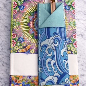 Varrott könyvjelző + tolltartó - otthon & életmód - papír, írószer - ceruza & toll - Meska.hu