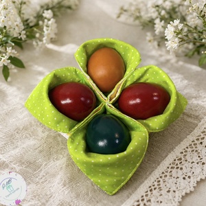 Varrott tojástartó, Ünnepi díszek, dekorációk, Húsvéti díszek és dekorációk, Húsvéti asztaldíszek, Varrás, MESKA
