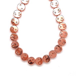 Hematite szin rose gold yin yang korong 10mm - Meska.hu