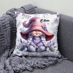 Névvel kérhető - Kalapos levendulás manólány mintás párna - otthon & életmód - lakástextil - párna & párnahuzat - díszpárna (belsővel együtt) - Meska.hu