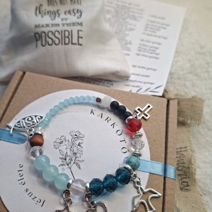 Jézus élete - keresztény történet karkötő-vkék-091, Ékszer, Karkötő, Bogyós karkötő, , MESKA