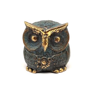 Réz figura bagoly kék arany 5x4cm, Otthon & Életmód, Dekoráció, Spiritualitás, , MESKA