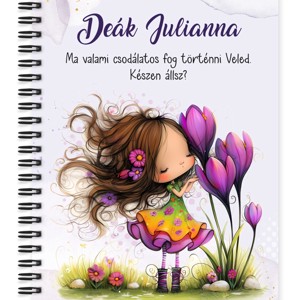 Személyre szabható - Cuki krókusz virágos tündér mintás A6-os füzet, Otthon & Életmód, Papír, írószer, Jegyzetfüzet & Napló, , MESKA