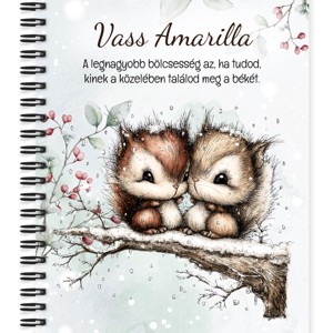 Személyre szabható - Cuki téli mókuskák mintás A6-os füzet, Otthon & Életmód, Papír, írószer, Jegyzetfüzet & Napló, , MESKA