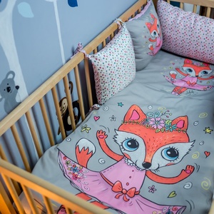 Fejvédő kiságyba - MiniFun kollekció Rózsaszín - otthon & életmód - babaszoba, gyerekszoba - falvédő gyerekszobába - Meska.hu
