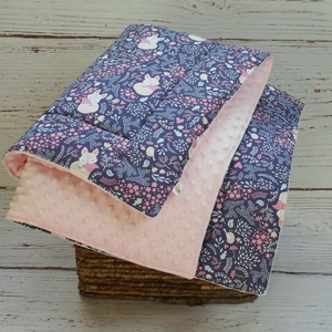 Babatakaró minkyvel - Kék alvó róka - otthon & életmód - babaszoba, gyerekszoba - Meska.hu