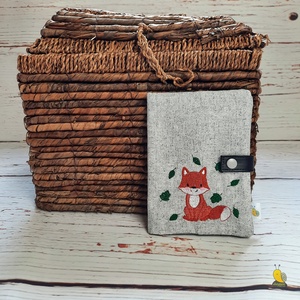 Egészségügyi kiskönyv borító - Simple Grey - Róka, Otthon & Életmód, Papír, írószer, Egészségügyi kiskönyv borító, Varrás, Patchwork, foltvarrás, MESKA