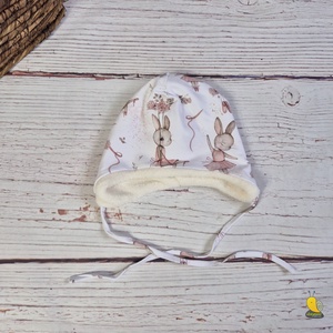 Gyerek megkötős téli sapka-sál - Balerina nyuszi - Meska.hu