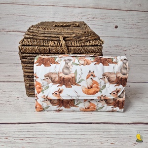 Pelenkázóalátétes pelenkatartó - Erdei állatok, Baba - mama, Pelenkázó, babafürdető kellékek, Pelenkázó neszeszer, pelenkatartó, Varrás, MESKA