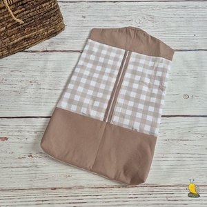 Ovis zsák cipzárral - Beige kockák - Meska.hu