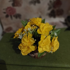 Nárciszos asztaldísz  - ünnepi díszek, dekorációk - húsvéti díszek és dekorációk - húsvéti asztaldíszek - Meska.hu