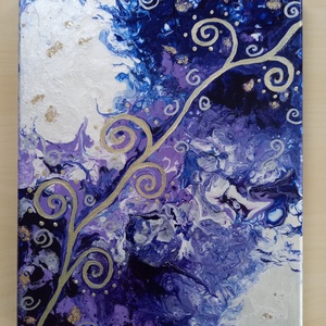 Fluid art festmény Inda, Otthon & Életmód, Dekoráció, Kép & Falikép, Vászonkép, Festészet, MESKA