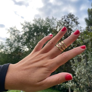 Aranyozott sárgaréz karikagyűrű több méretben, Ékszer, Gyűrű, Kerek gyűrű, Ötvös, MESKA