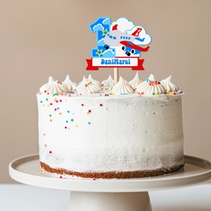 Repülős, névre szóló, számos torta beszúró, színes topper, fából, Otthon & Életmód, Konyhafelszerelés, tálalás, Sütés, főzés, Sütidísz, Famegmunkálás, Festett tárgyak, MESKA