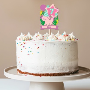Axolotl, névre szóló, számos torta beszúró, színes topper, fából, Otthon & Életmód, Konyhafelszerelés, tálalás, Sütés, főzés, Sütidísz, Famegmunkálás, Festett tárgyak, MESKA