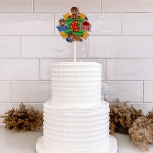 Farmos torta beszúró, színes topper, fából, számos - otthon & életmód - konyhafelszerelés, tálalás - sütés, főzés - sütidísz - Meska.hu