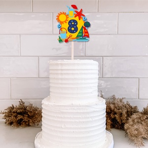 Tengerpart torta beszúró, színes topper, fából, számos - otthon & életmód - konyhafelszerelés, tálalás - sütés, főzés - sütidísz - Meska.hu
