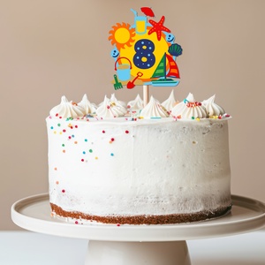 Tengerpart torta beszúró, színes topper, fából, számos, Otthon & Életmód, Konyhafelszerelés, tálalás, Sütés, főzés, Sütidísz, Famegmunkálás, Festett tárgyak, MESKA