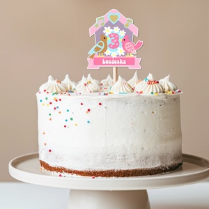 Madaras, névre szóló, számos torta beszúró, színes topper, fából, Otthon & Életmód, Konyhafelszerelés, tálalás, Sütés, főzés, Sütidísz, Famegmunkálás, Festett tárgyak, MESKA