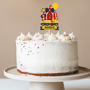 Cirkuszos, névre szóló, számos torta beszúró, színes topper, fából, Otthon & Életmód, Konyhafelszerelés, tálalás, Sütés, főzés, Sütidísz, Famegmunkálás, Festett tárgyak, MESKA