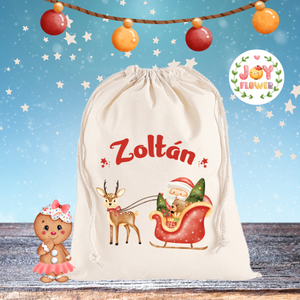Névre szóló mikulás zsák- aranyos grafikával - Meska.hu