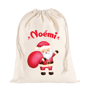 Névre szóló mikulás zsák- aranyos grafikával - karácsony - mikulás - mikulás zsák - Meska.hu