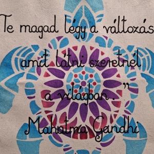 Gandhi idézetes vászontáska - táska & tok - bevásárlás & shopper táska - shopper, textiltáska, szatyor - Meska.hu