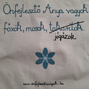 Önfejlesztő Anya vászontáska - táska & tok - bevásárlás & shopper táska - shopper, textiltáska, szatyor - Meska.hu