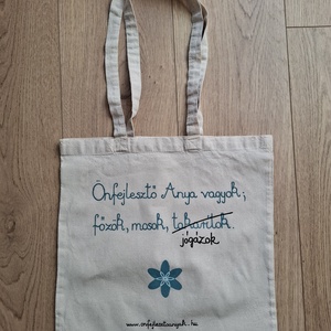 Önfejlesztő Anya vászontáska - táska & tok - bevásárlás & shopper táska - shopper, textiltáska, szatyor - Meska.hu