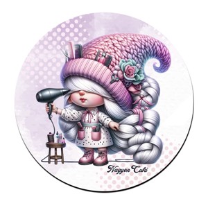 Fodrász manólány hajszárítóval mintás bögre alátét, , , MESKA