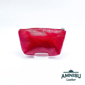 Piros gyűrt lakk egy cipzáras egyenes kristály köves kulcstartó E5009 - táska & tok - kulcstartó & táskadísz - kulcstartó - Meska.hu