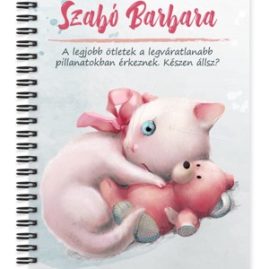 Személyre szabható - Cica macival mintás A5-ös füzet, Otthon & Életmód, Papír, írószer, Jegyzetfüzet & Napló, , MESKA