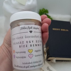 Bibliai Igék Üvegben-Színkódolt Bibliai Igék-Gift In Jar - otthon & életmód - vallás - Meska.hu