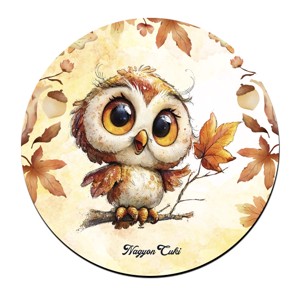 Cuki őszi bagoly lány mintás pohár alátét, , , MESKA