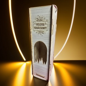 Fa boros doboz - karácsonyi egyedi szöveggel akár - Meska.hu