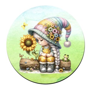 Napraforgós manó lány cuki békával mintás bögre alátét, , , MESKA