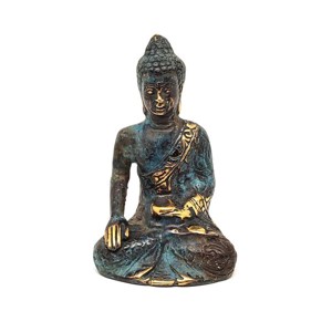 Réz figura Buddha gyógyító kék arany 10x6cm, Otthon & Életmód, Dekoráció, Spiritualitás, , MESKA
