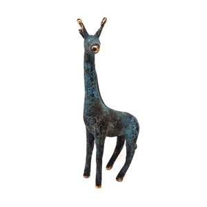 Réz figura zsiráf kék görbe 4x14cm, Otthon & Életmód, Dekoráció, Dísztárgy, , MESKA