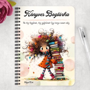 Személyre szabható - A legaranyosabb őszi Könyvmoly lány mintás A6-os füzet - otthon & életmód - papír, írószer - jegyzetfüzet & napló - Meska.hu