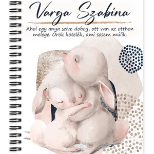 Személyre szabható - Cuki nyuszik mintás A5-ös füzet, Otthon & Életmód, Papír, írószer, Jegyzetfüzet & Napló, , MESKA