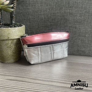 Ezüst krokkómintás - rosegold kettő cipzáras kulcstartó B1002 - táska & tok - kulcstartó & táskadísz - kulcstartó - Meska.hu