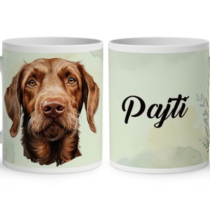 Névvel kérhető - Drótszőrű magyar vizsla portré mintás bögre, Otthon & Életmód, Konyhafelszerelés, tálalás, Tálalás, Bögre & Csésze, , MESKA