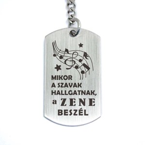 A zene beszél acél medálos kulcstartó, Táska & Tok, Kulcstartó & Táskadísz, Kulcstartó, , MESKA