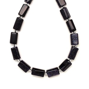 Goldstone kék hengerszerű 6-8x11-13mm  ékszerkészítő alapanyag (füzér), Kellékek & szerszámok, Ásvány alapanyag, Ásványfüzér, , MESKA